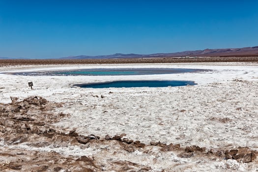 Landscape of the Hidden Baltinache Lagoons - Atacama Desert - Chile. photo