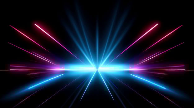 Abstract multicolor neon glowing line, Technology background, Generative AI illustration photo