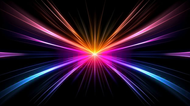 Abstract multicolor neon glowing line, Technology background, Generative AI illustration photo