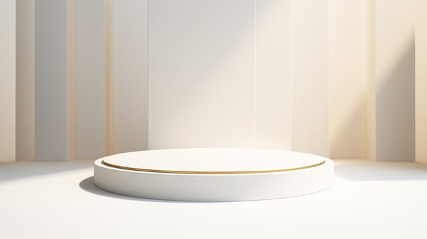 Product display stand with pastel pink background, AI Generative photo