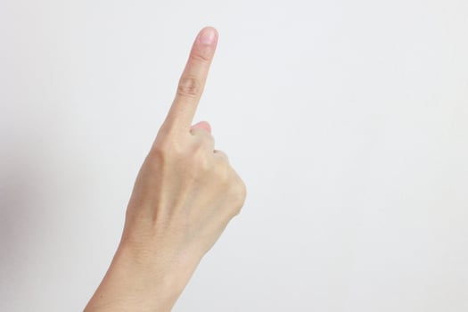 Hand on white background photo