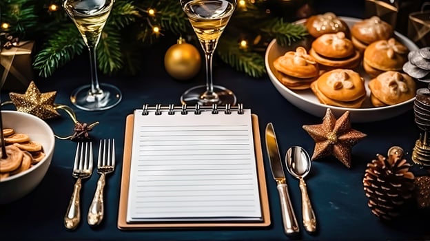 Festive Tablet for New Year's Wishes and Plans - Generative AI photo