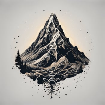 Mountain Illustration Ai Generative photo