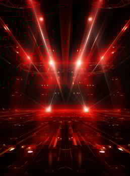 Ai Generative Backdrop Red Spotlights For Flyers, Banner and Backgrounds realistic image ultra hd high design photo