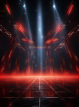 Ai Generative Backdrop Red Spotlights For Flyers, Banner and Backgrounds realistic image ultra hd high design photo