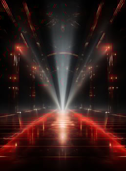 Ai Generative Backdrop Red Spotlights For Flyers, Banner and Backgrounds realistic image ultra hd high design photo
