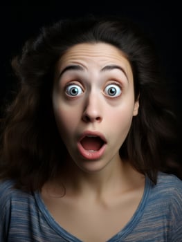 Young woman with Indian features who appears to be schocked AI Generative photo