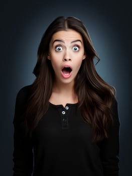 Young woman with Indian features who appears to be schocked AI Generative photo