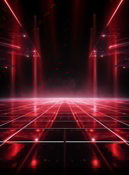 Ai Generative Backdrop Red Spotlights For Flyers, Banner and Backgrounds realistic image ultra hd high design photo