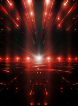 Ai Generative Backdrop Red Spotlights For Flyers, Banner and Backgrounds realistic image ultra hd high design photo