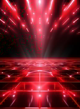 Ai Generative Backdrop Red Spotlights For Flyers, Banner and Backgrounds realistic image ultra hd high design photo