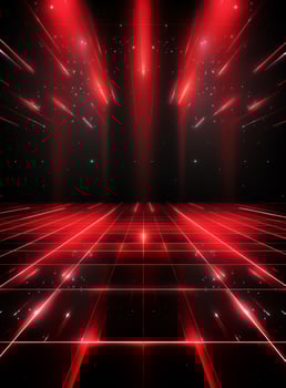 Ai Generative Backdrop Red Spotlights For Flyers, Banner and Backgrounds realistic image ultra hd high design photo