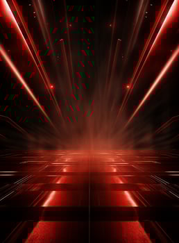Ai Generative Backdrop Red Spotlights For Flyers, Banner and Backgrounds realistic image ultra hd high design photo