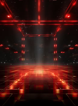 Ai Generative Backdrop Red Spotlights For Flyers, Banner and Backgrounds realistic image ultra hd high design photo
