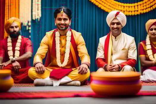 indian wedding ceremony in the city. AI-Generated photo