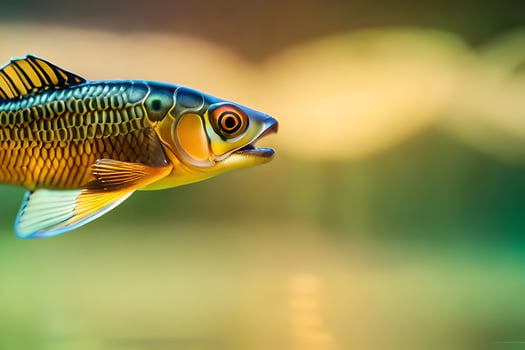 a fish with a yellow and black body. AI-Generated photo