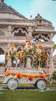 Rath of God Jagannath Balaram  and Goddess Suvadra as ritual. Iskcon rath jatra festival photo
