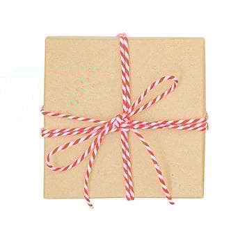 Isolated Christmas gift box with ribbon photo