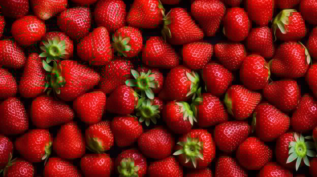 Abundance of Fresh, Red Strawberries in a Full Frame Background.AI Generative. photo