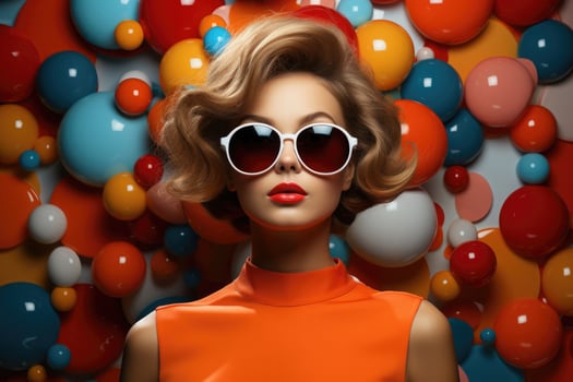 Retro fashioned portrait of woman. Generative AI photo
