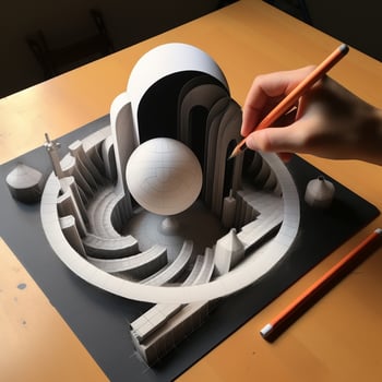 circle 3d draw photo