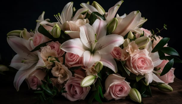 A vibrant bouquet of flowers, a gift of nature beauty generated by AI photo