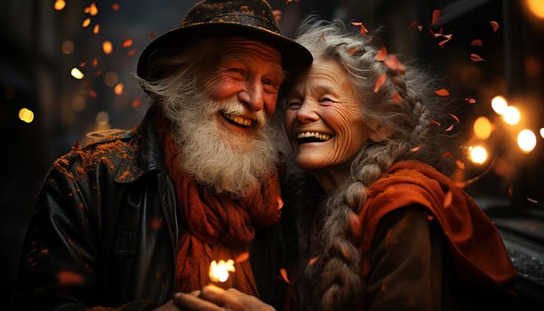 Smiling men and women celebrate happiness, love, and relationships outdoors generated by AI photo
