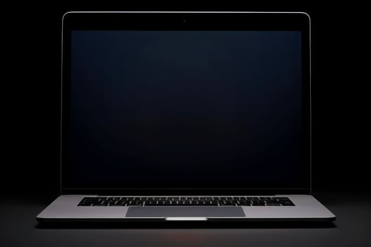 Mockup of beautiful laptop with multicolor background, Generative AI illustration photo