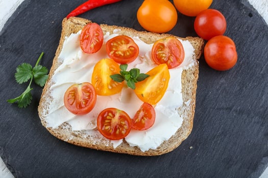 Sandwich with soft cheese photo