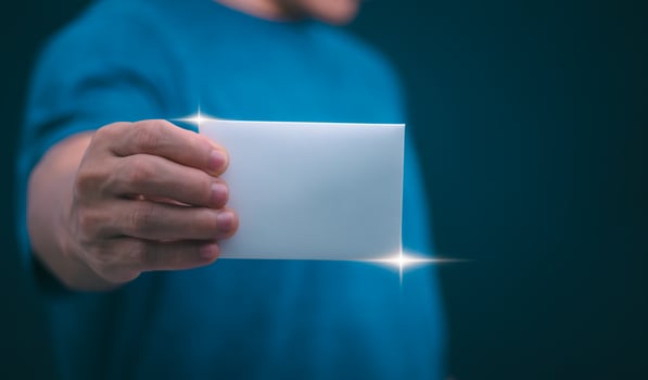 Progressive or successful philosophy, men's hands displaying business cards, business contacts, business cards, contacts, online marketing photo