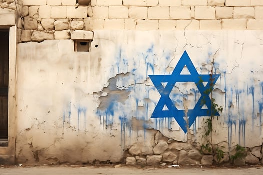 AI generative. Graffiti on the wall depicting the Star of David photo