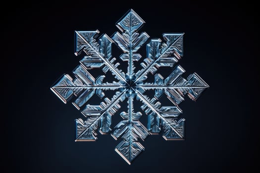Snowflake on a dark blue background. AI generated photo