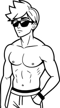 art cartoon man in sunglasses photo