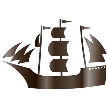 Ship gradient water transport for decoration and design. photo
