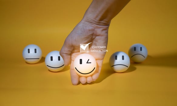 Users rate their service experience on the online application for a customer satisfaction survey concept. photo