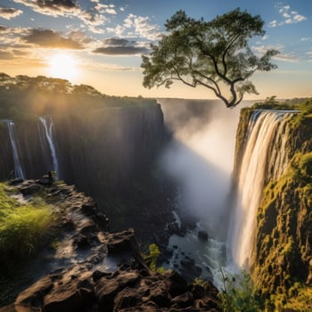 A breathtaking shot of the majestic waterfall photo