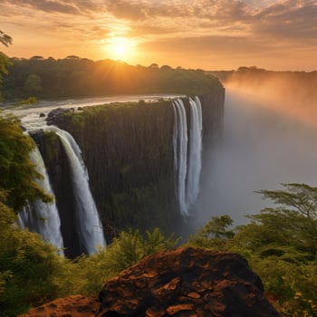 A breathtaking shot of the majestic waterfall photo