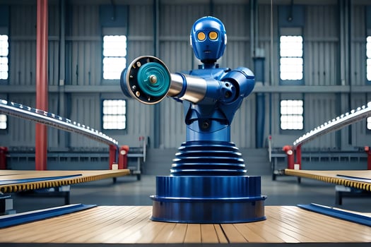 a robot bowling ball in a bowling alley. AI-Generated photo