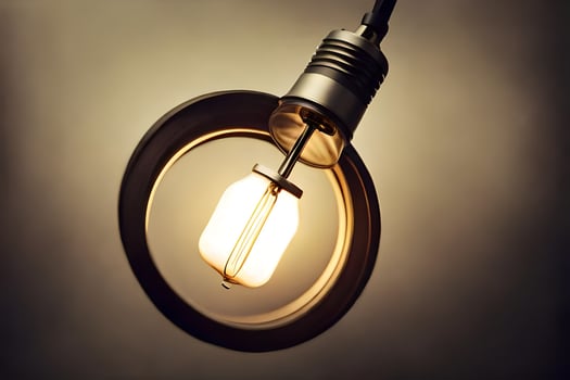 a light bulb is shown in a circular shape. AI-Generated photo