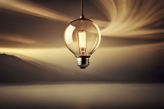 a light bulb is suspended in the air. AI-Generated photo