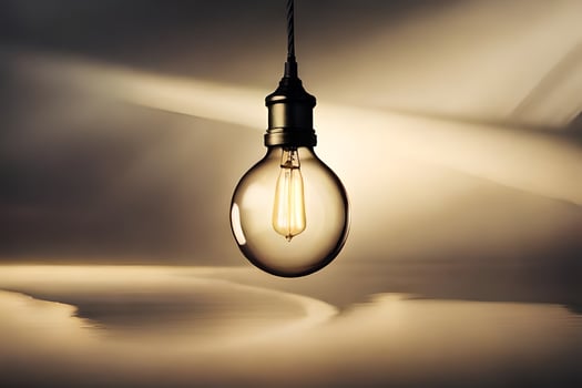 a light bulb is hanging from a wire. AI-Generated photo