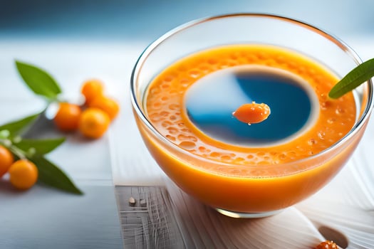 a glass of orange juice with a spoon. AI-Generated photo