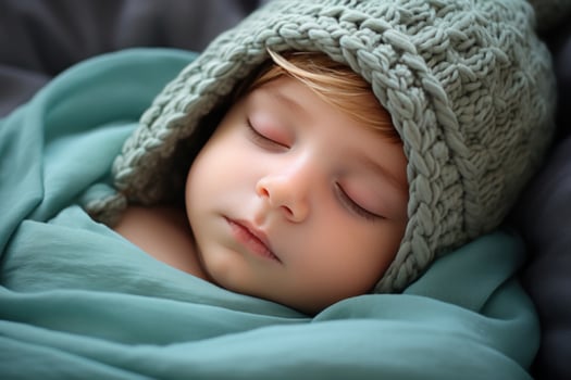 Cute little sleeping baby photo