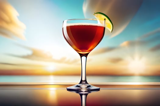 cocktail on the beach. AI-Generated photo