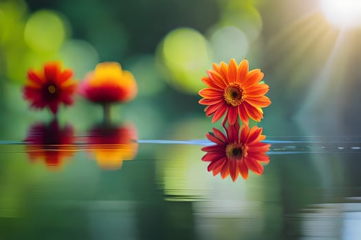 photo wallpaper the sun, flowers, water, the sun, the sun, the sun, the. AI-Generated
