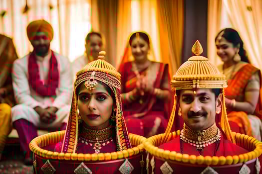 a couple in traditional indian attire. AI-Generated photo