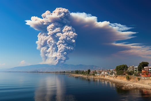 nature disaster volcanic eruption AI Generated photo