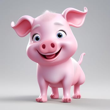 pink pig animal 3D concept, AI Generative photo