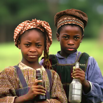 AI Generated African American boy and girl from the Central region AI generated photo