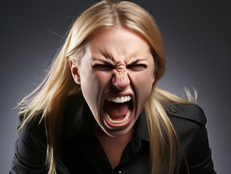 Woman of European appearance who appears to be furious AI Generative photo